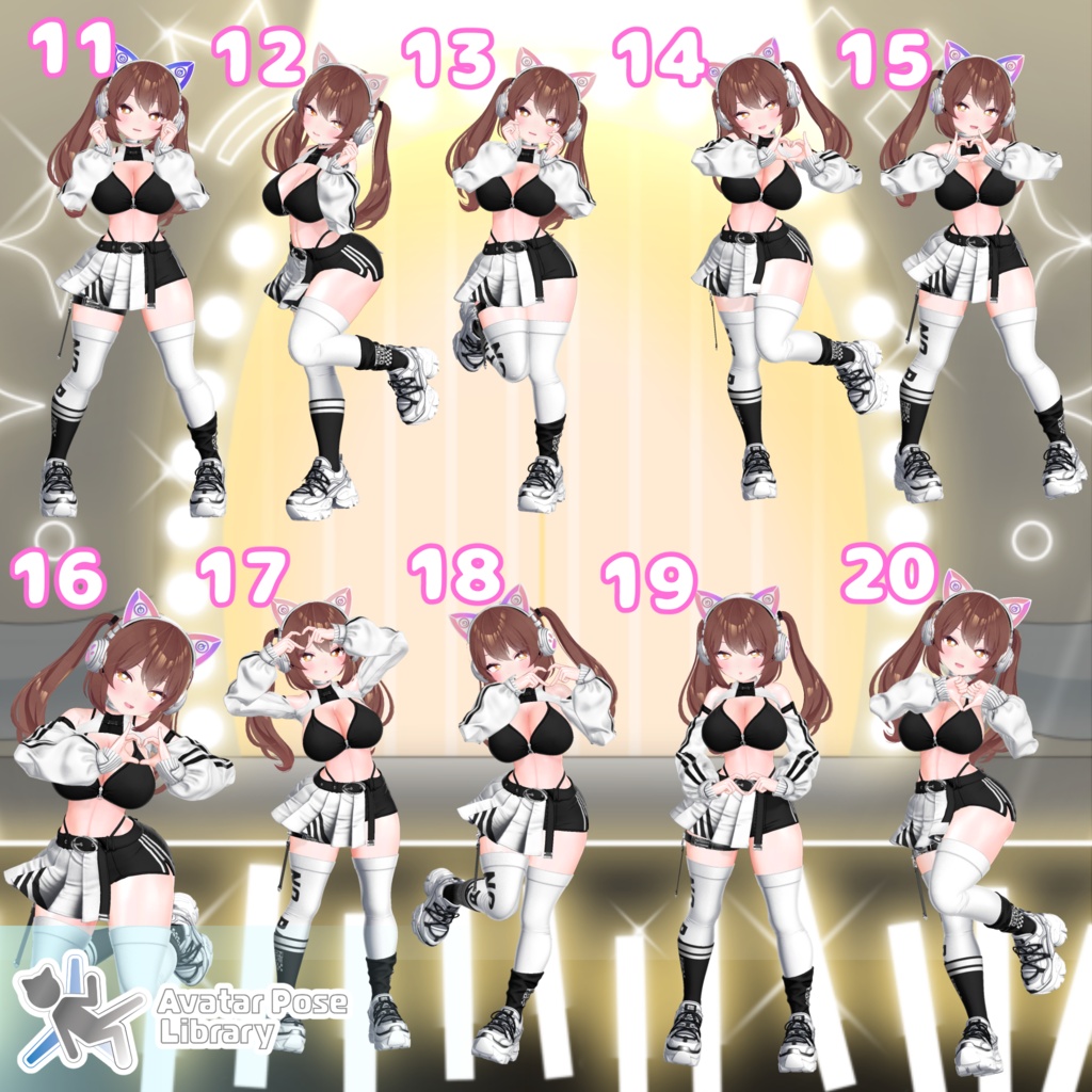 【11アバター対応】設定簡単♪ アイドル風ポーズ40種 "MH Idol Pose Set"【APL対応】