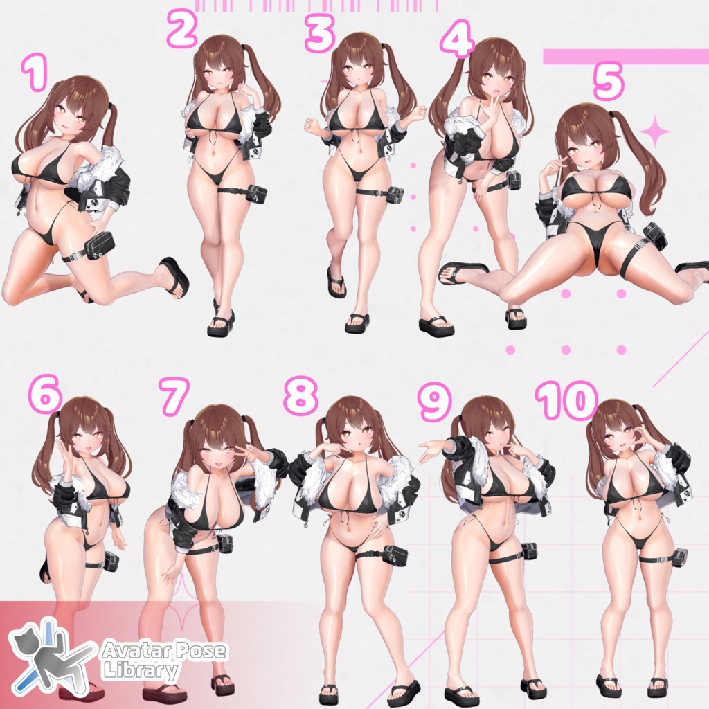 【11アバター対応】設定簡単♪ 撮影用ポーズ40種 "MH Pose Set 21"【APL対応】