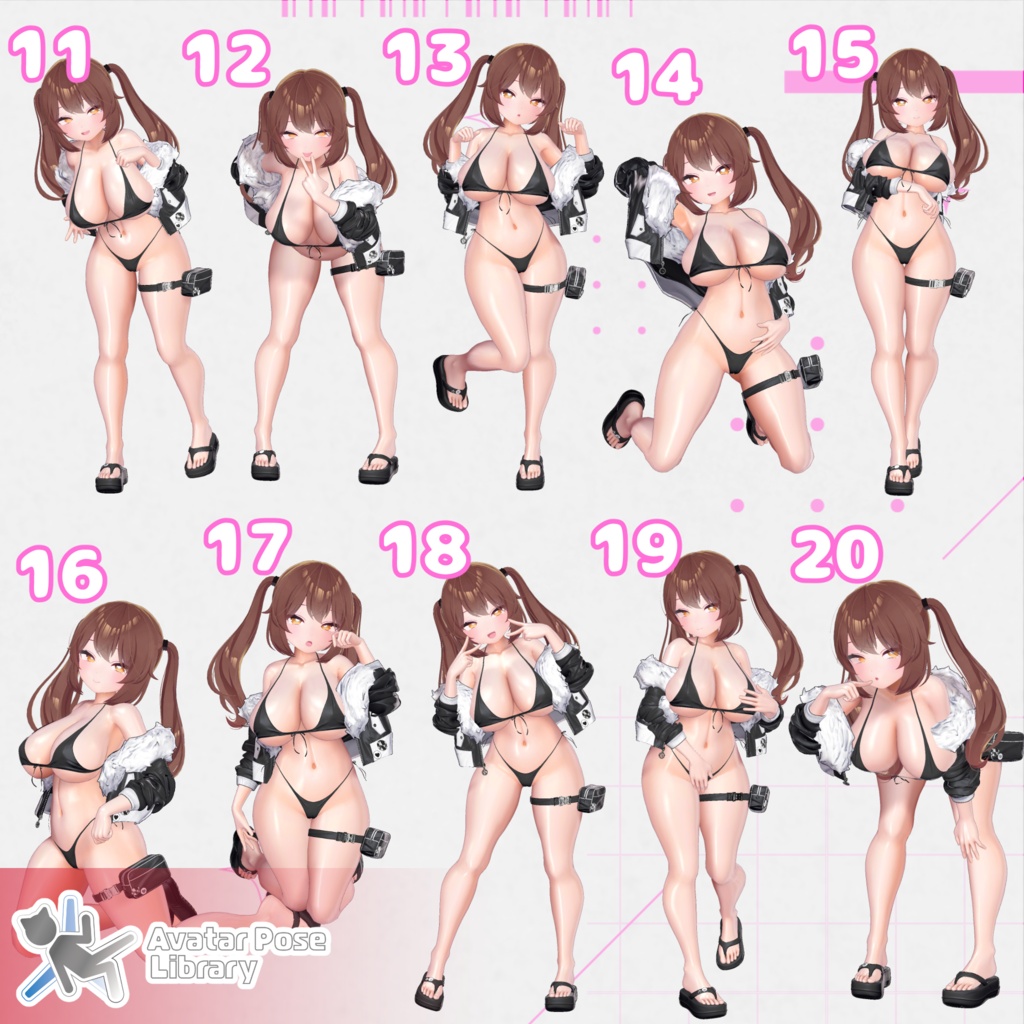【11アバター対応】設定簡単♪ 撮影用ポーズ40種 "MH Pose Set 22"【APL対応】