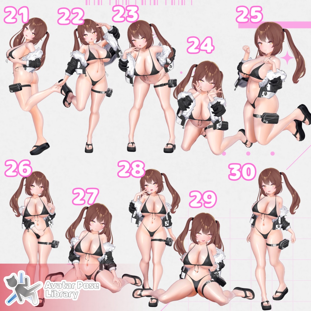【11アバター対応】設定簡単♪ 撮影用ポーズ40種 "MH Pose Set 23"【APL対応】