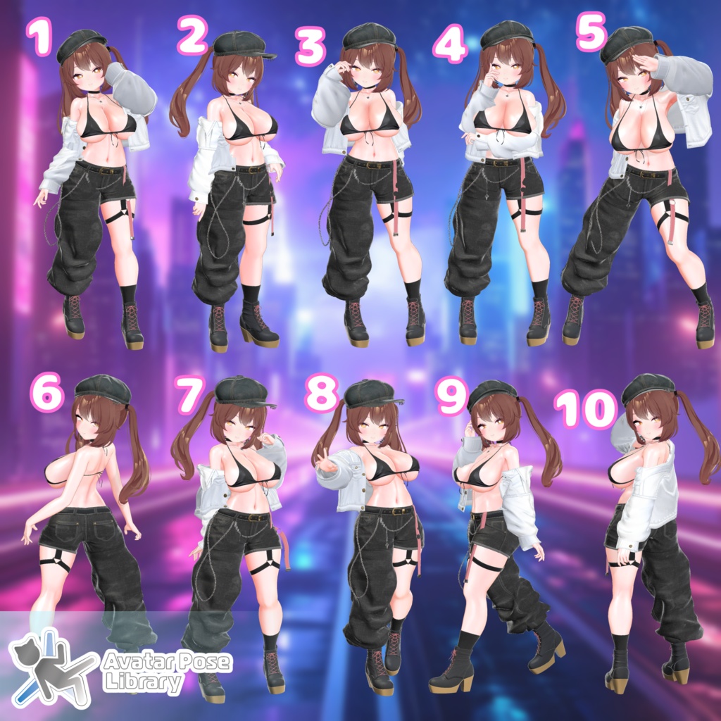 【11アバター対応】設定簡単♪ ちょっとクールなポーズ40種 "MH Cool Pose Set"【APL対応】