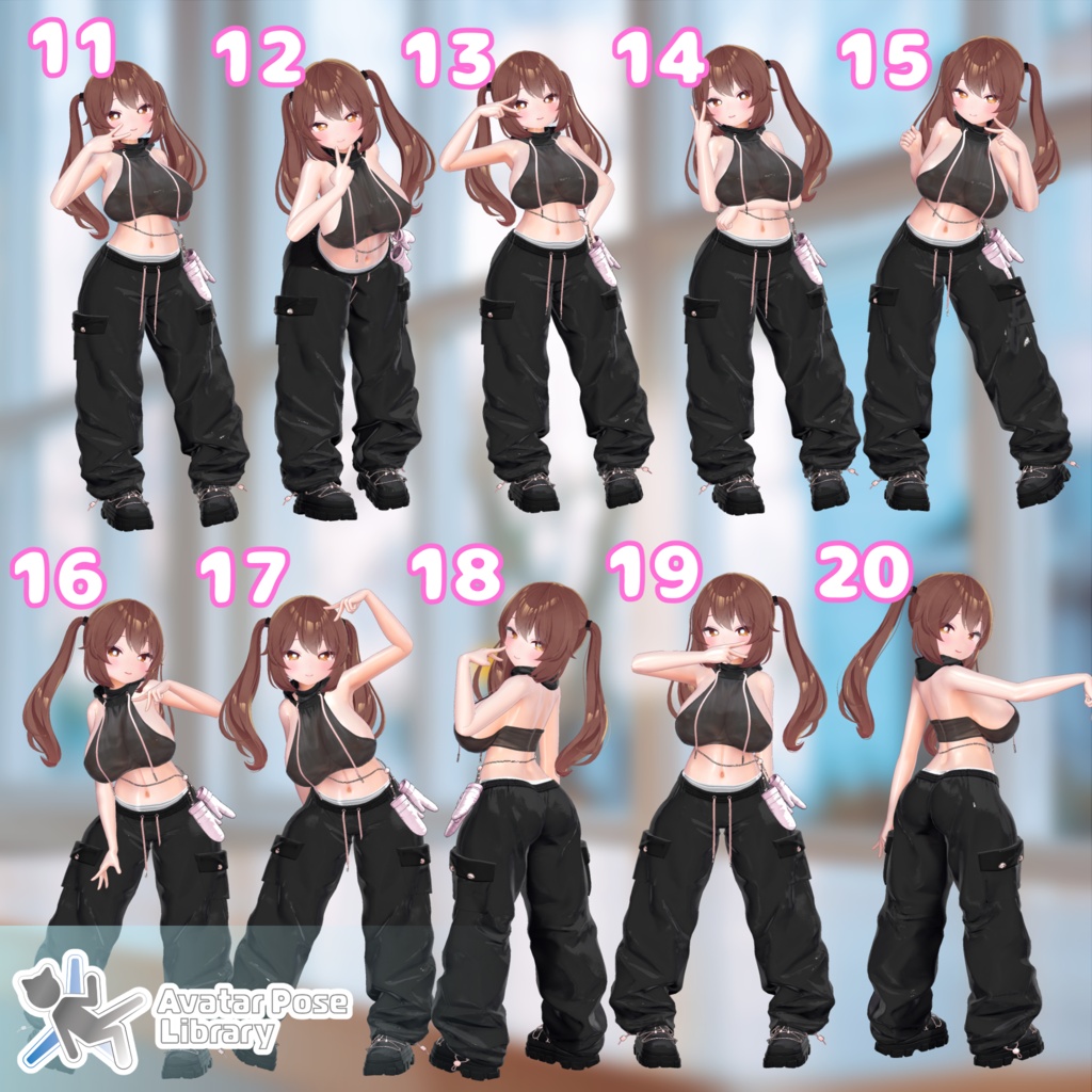 【13アバター対応】設定簡単♪ ピースポーズ40種 "MH Cool Pose Set"【APL対応】