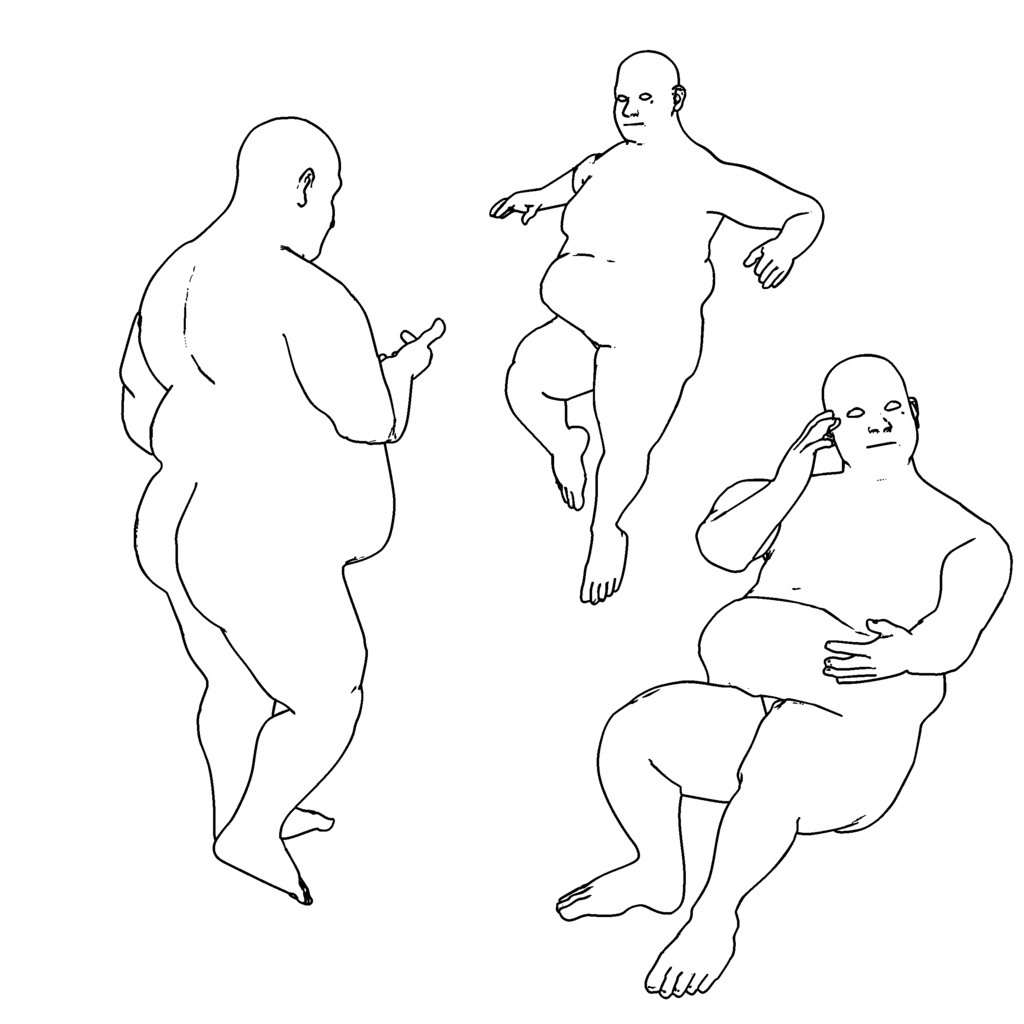 リアルな中年男性 3Dキャラ素材(CLIP STUDIO / FBX対応)ぽっちゃり体型・モブ表現に最適!