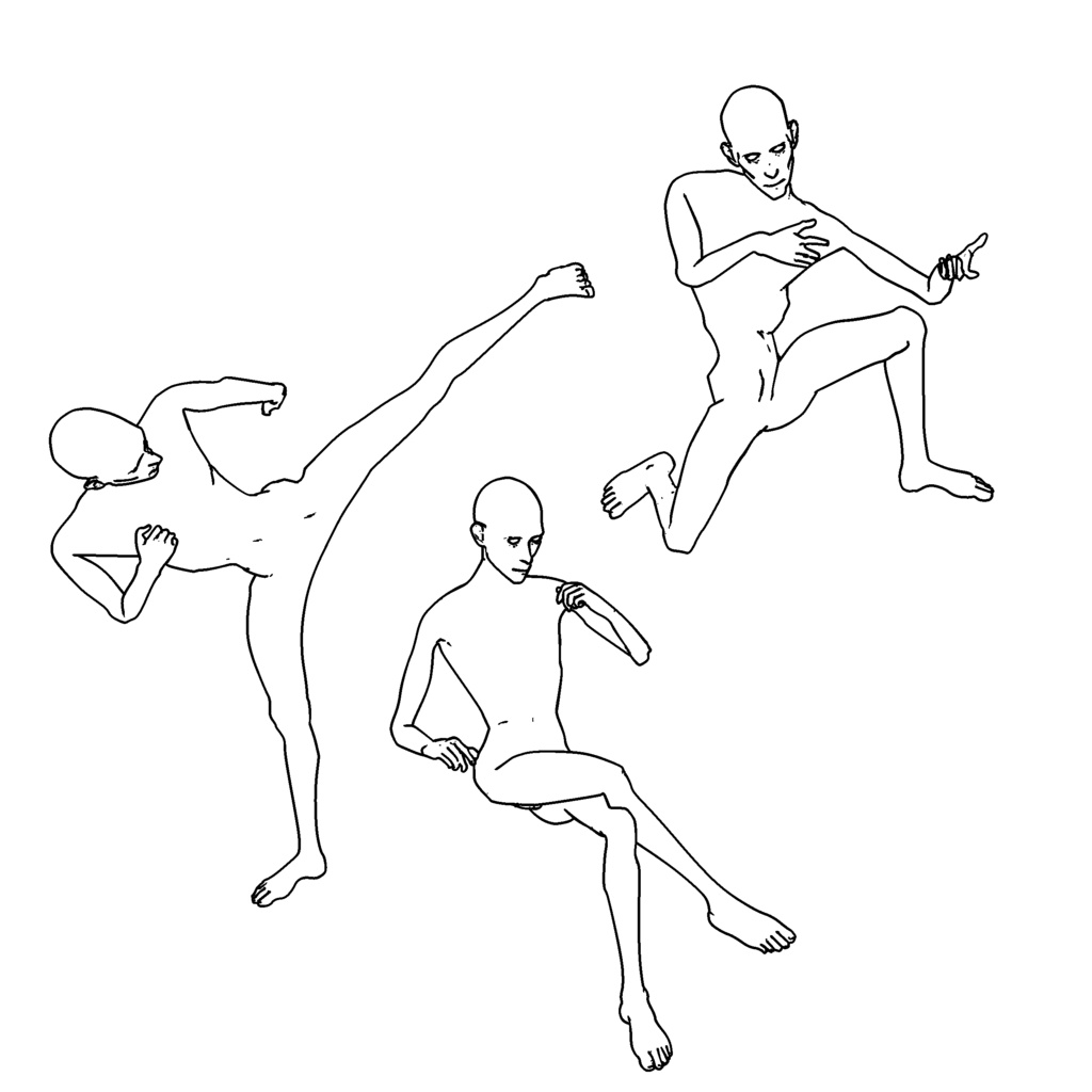 リアルな痩身男性 3Dキャラ素材(CLIP STUDIO / FBX対応)病弱キャラや人外風キャラに最適‼