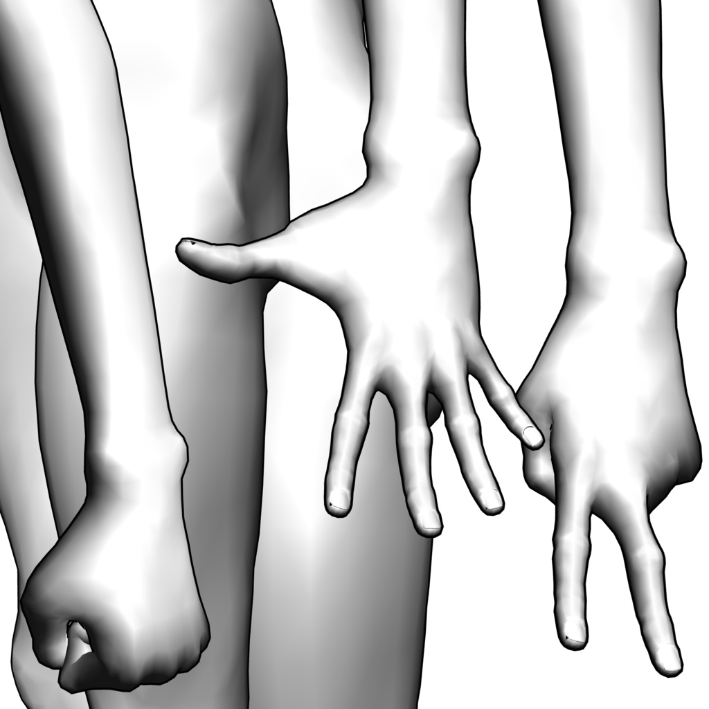 リアルな痩身男性 3Dキャラ素材(CLIP STUDIO / FBX対応)病弱キャラや人外風キャラに最適‼