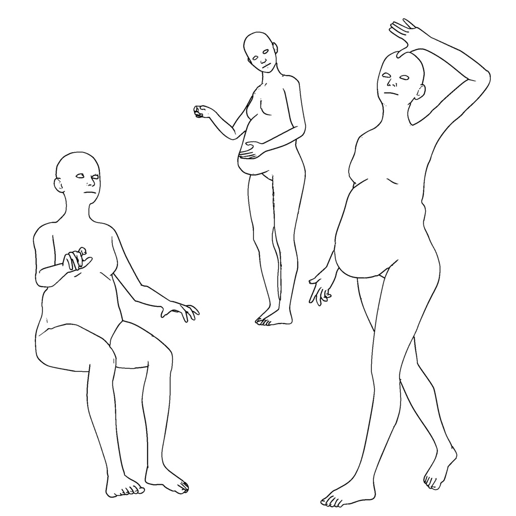 リアルな妊婦 3Dキャラ素材(CLIP STUDIO / FBX対応)出産準備や家族表現に最適!