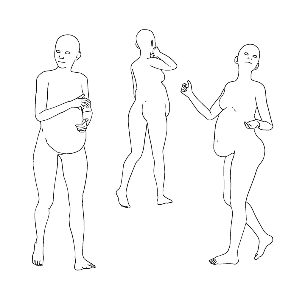 リアルな妊婦 3Dキャラ素材(CLIP STUDIO / FBX対応)出産準備や家族表現に最適!