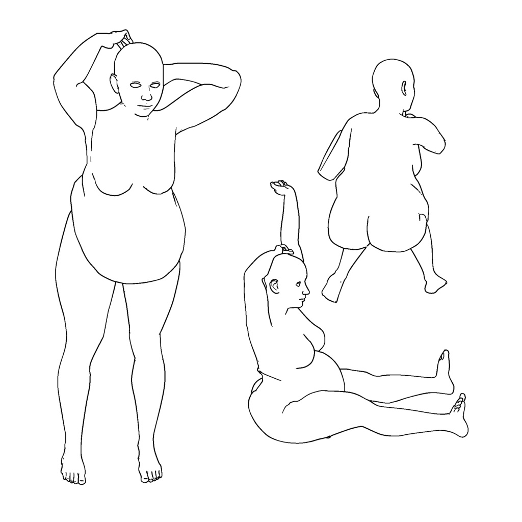 リアルな妊婦 3Dキャラ素材(CLIP STUDIO / FBX対応)出産準備や家族表現に最適!