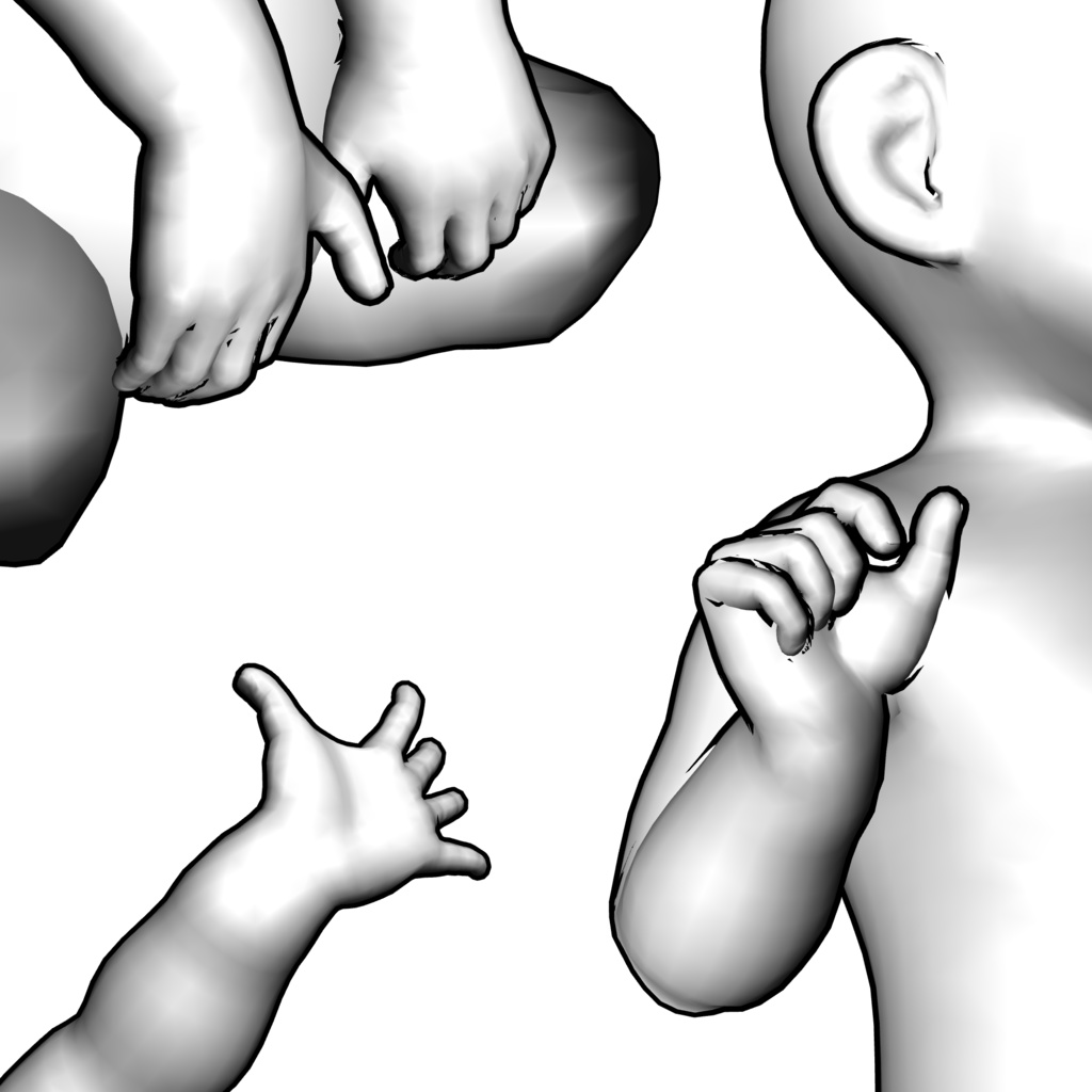 表情まで動かせるリアルな赤ちゃん 3Dキャラ素材(FBX対応)転生漫画・育児シーンに最適!【CLIP STUDIO PAINTで使えるおまけつき】