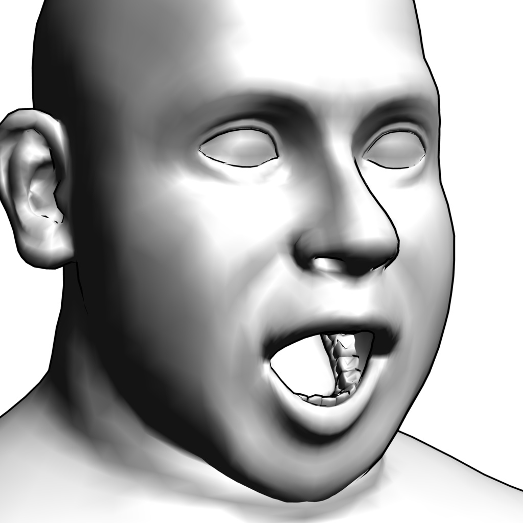 表情まで動かせるリアルな中年男性 3Dキャラ素材(FBX対応)ぽっちゃり体型・モブ表現に最適!【CLIP STUDIO PAINTで使えるおまけつき】