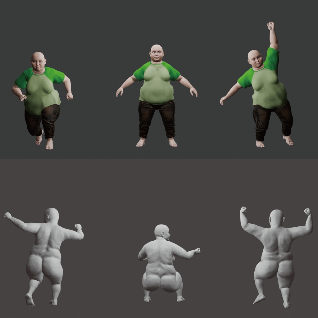 表情まで動かせるリアルなぽっちゃり女性 3Dキャラ素材(FBX対応)柔らかな体型・自然な表情に最適!【CLIP STUDIO PAINTで使えるおまけつき】