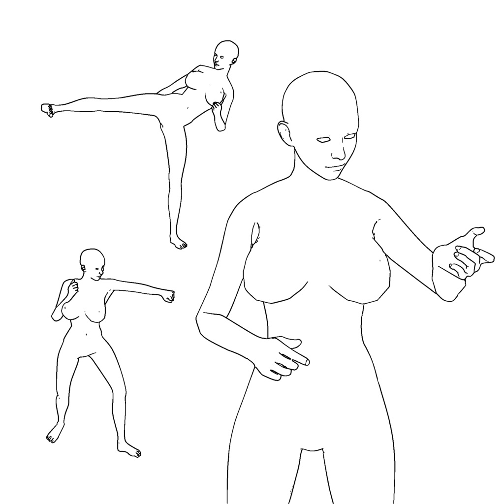 表情まで動かせるリアルなグラマラス女性 3Dキャラ素材(FBX対応)艶やかなボディライン・豊かな表情に最適!【CLIP STUDIO PAINTで使えるおまけつき】