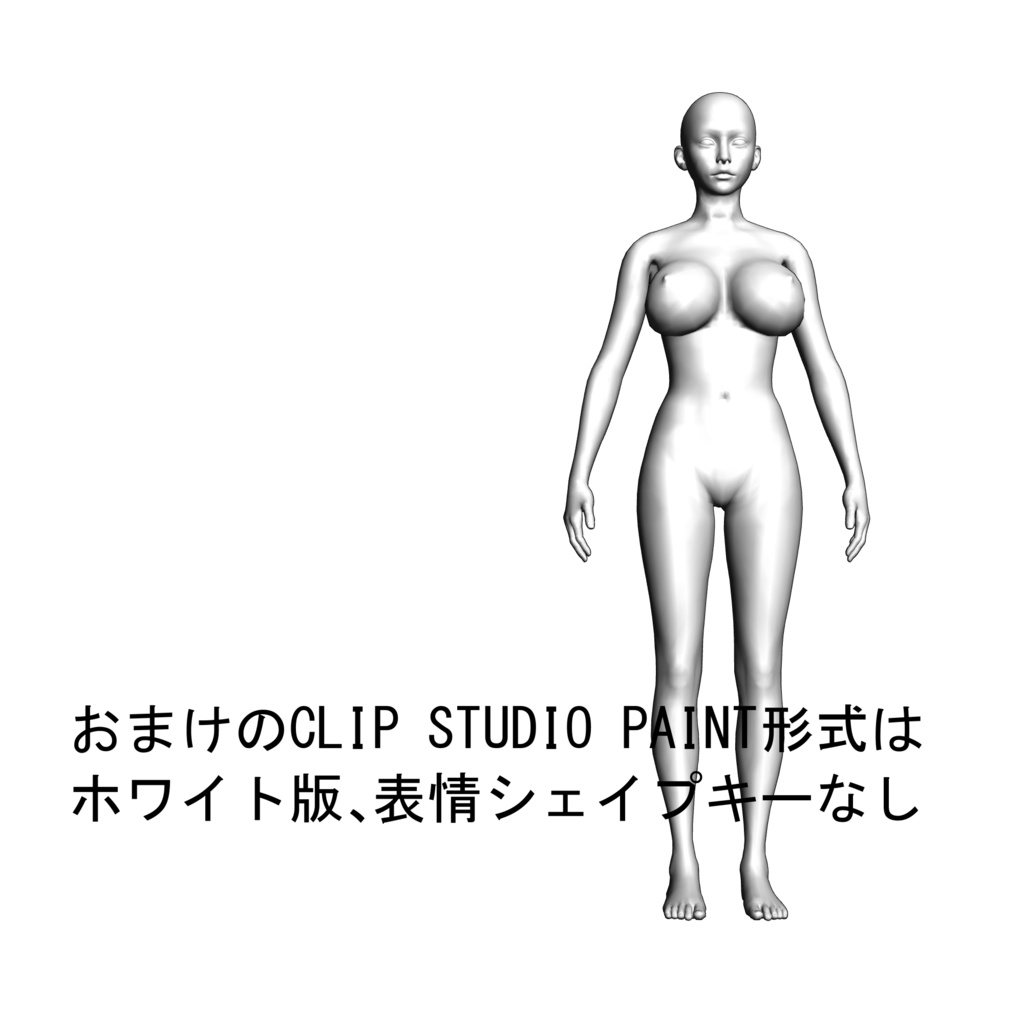 表情まで動かせるリアルなグラマラス女性 3Dキャラ素材(FBX対応)艶やかなボディライン・豊かな表情に最適!【CLIP STUDIO PAINTで使えるおまけつき】