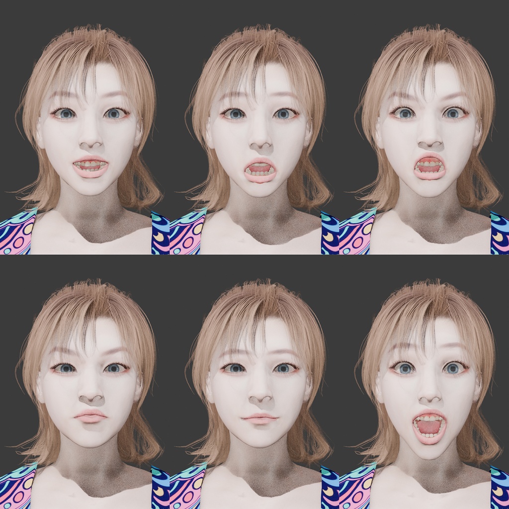 表情まで動かせるリアルなグラマラス女性 3Dキャラ素材(FBX対応)艶やかなボディライン・豊かな表情に最適!【CLIP STUDIO PAINTで使えるおまけつき】