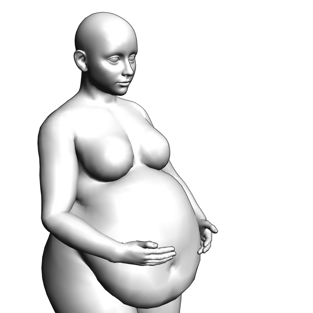 表情まで動かせるリアルな妊婦 3Dキャラ素材(FBX対応)出産準備・家族表現に最適!【CLIP STUDIO PAINTで使えるおまけつき】