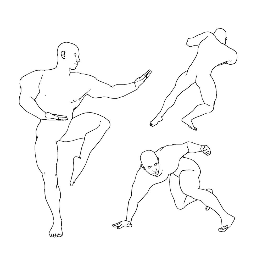 表情まで動かせるリアルなハードマッチョ男性 3Dキャラ素材(FBX対応)超筋肉質・モブ〜主人公表現に最適!【CLIP STUDIO PAINTで使えるおまけつき】