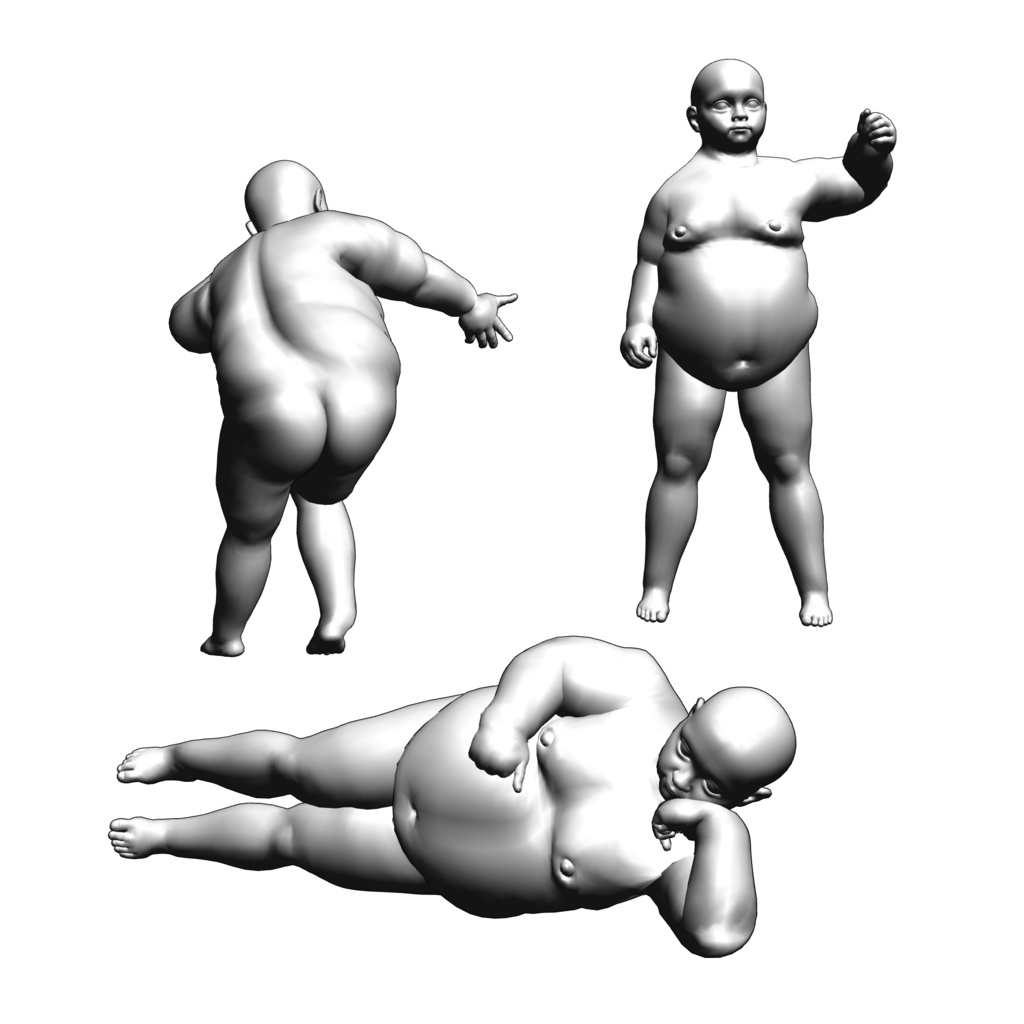 表情まで動かせるリアルなぽっちゃり小学生男子 3Dキャラ素材(FBX対応)ふっくらキッズ表現に最適!【CLIP STUDIO PAINTで使えるおまけつき】