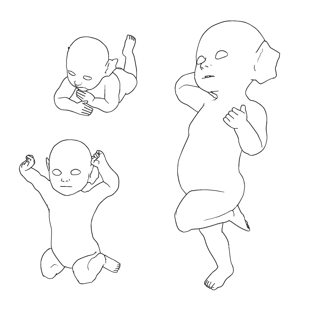 表情まで動かせるリアルなヒレ耳赤ちゃん 3Dキャラ素材(FBX対応) 人魚族・異世界ファンタジーに最適!【CLIP STUDIO PAINTで使えるおまけつき】