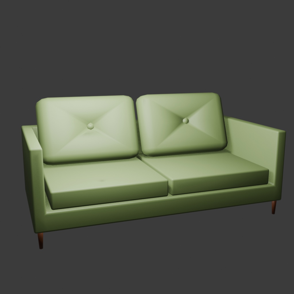 シンプルな2人掛けソファ（商用利用OK）