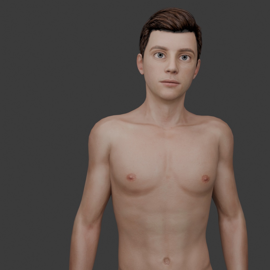 表情まで動かせるリアルな標準体型男性 3Dキャラ素材(FBX対応)日常・汎用性抜群のモブ表現に最適!【CLIP STUDIO PAINTで使えるおまけつき】