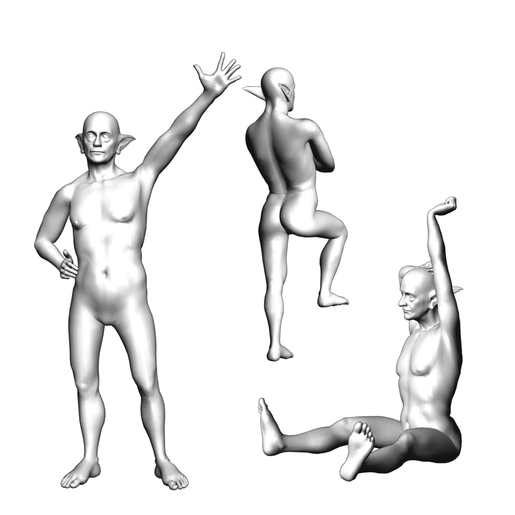 表情まで動かせるリアルなおじいちゃんエルフ 3Dキャラ素材(FBX対応) 森の賢者・異世界モブに最適!【CLIP STUDIO PAINTで使えるおまけつき】