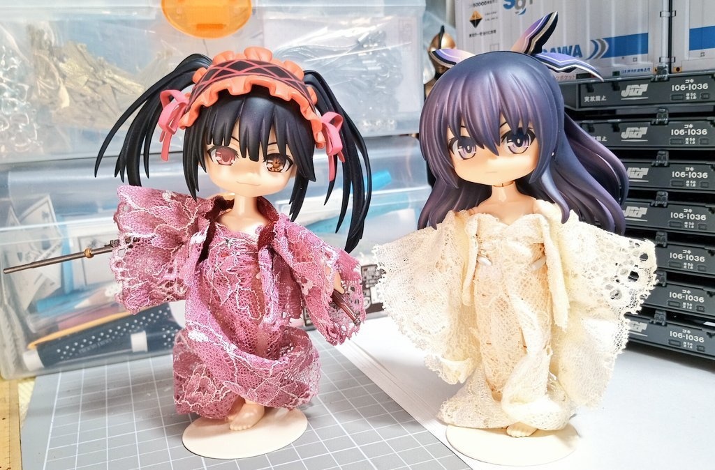 透けレースワンピ　ピンク色【1/12サイズ服】
