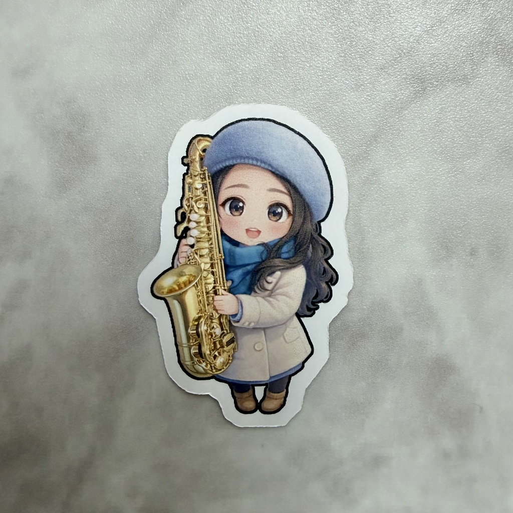 白コートのわかば【ダイカットシール40mm】