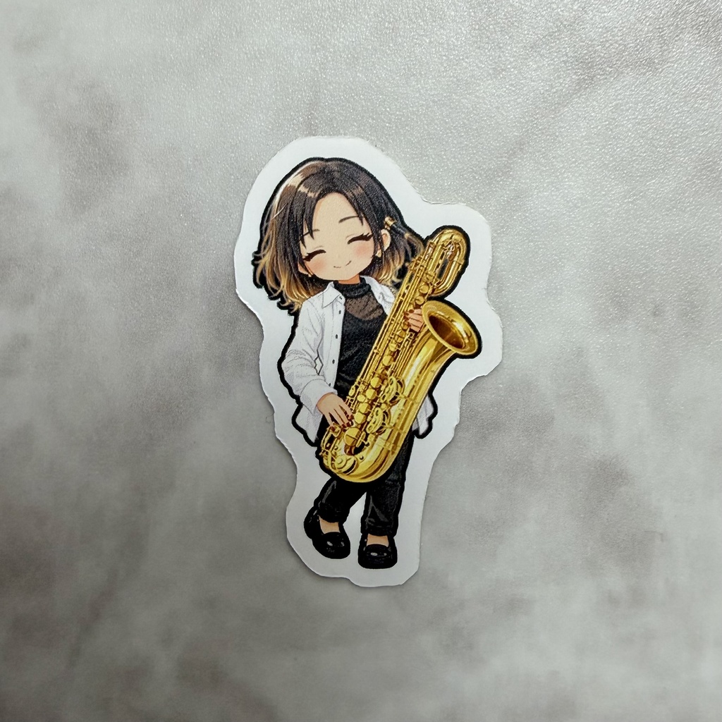 バリトンサックスのわかば【ダイカットシール40mm】