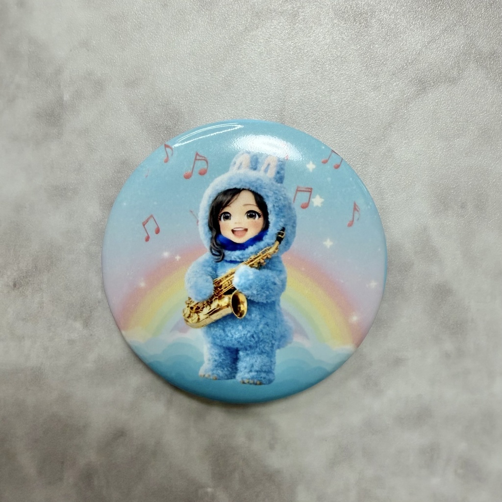 ラブブ風のわかば【丸形缶バッジ44mm】