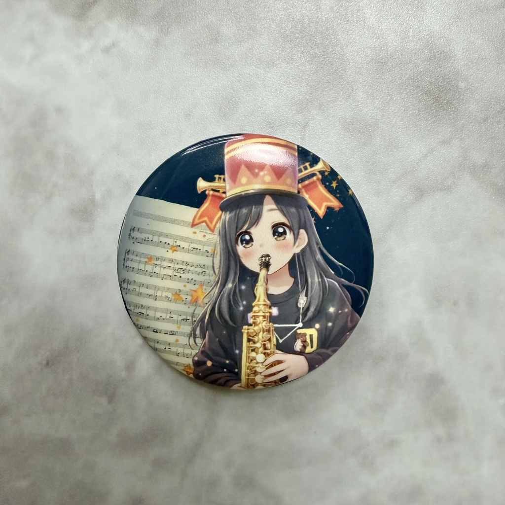 赤いハットのわかば【丸形缶バッジ44mm】