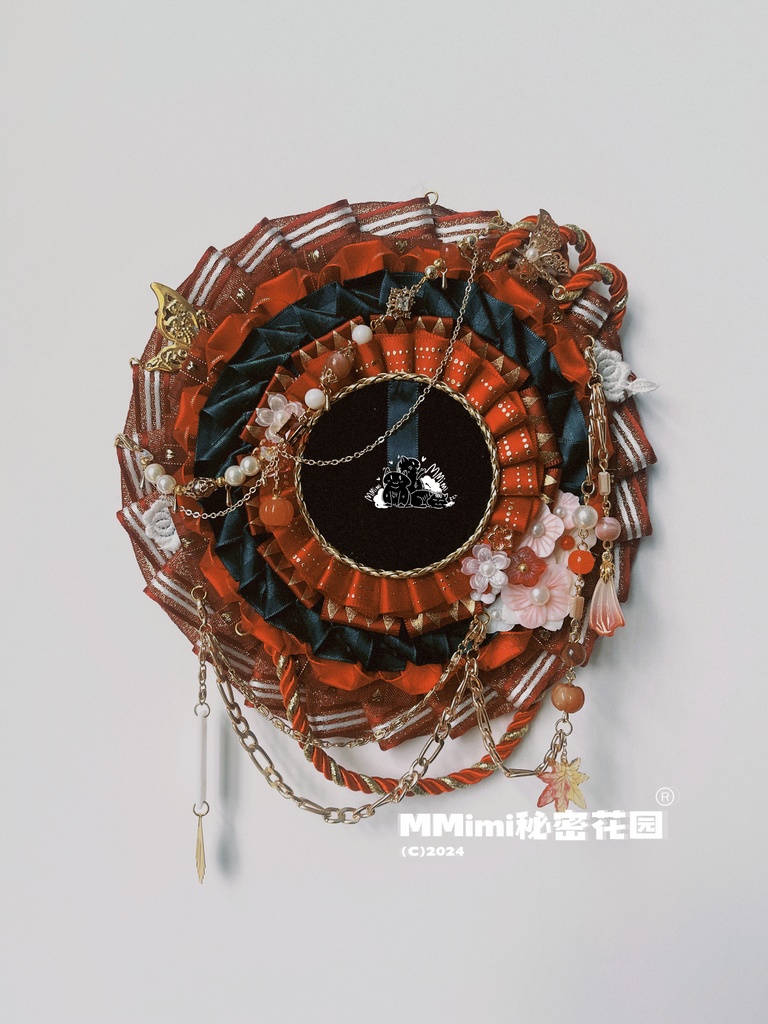 【お祈り*.°★* 新年✿】MMimiハンドメイドロゼット 超華麗赤系