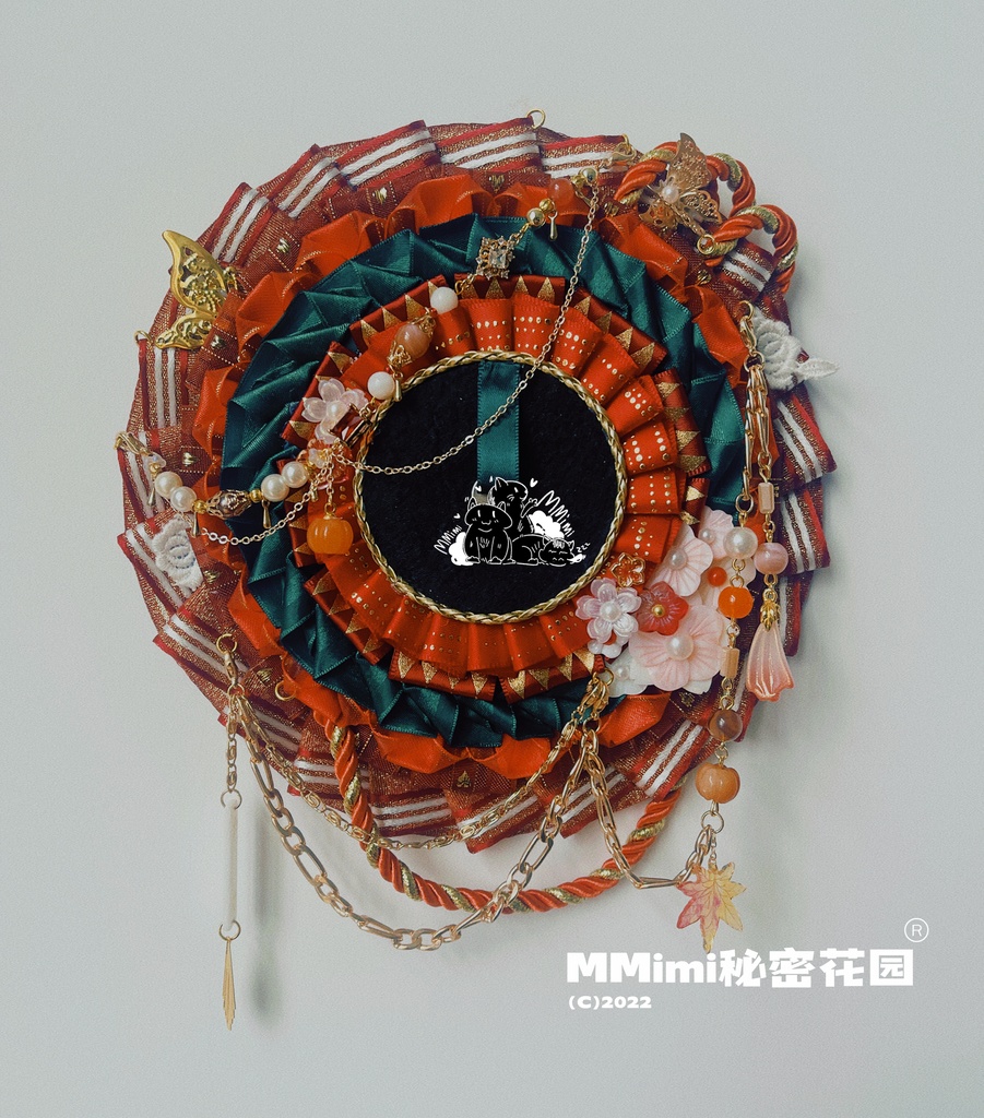 【お祈り*.°★* 新年✿】MMimiハンドメイドロゼット 超華麗赤系