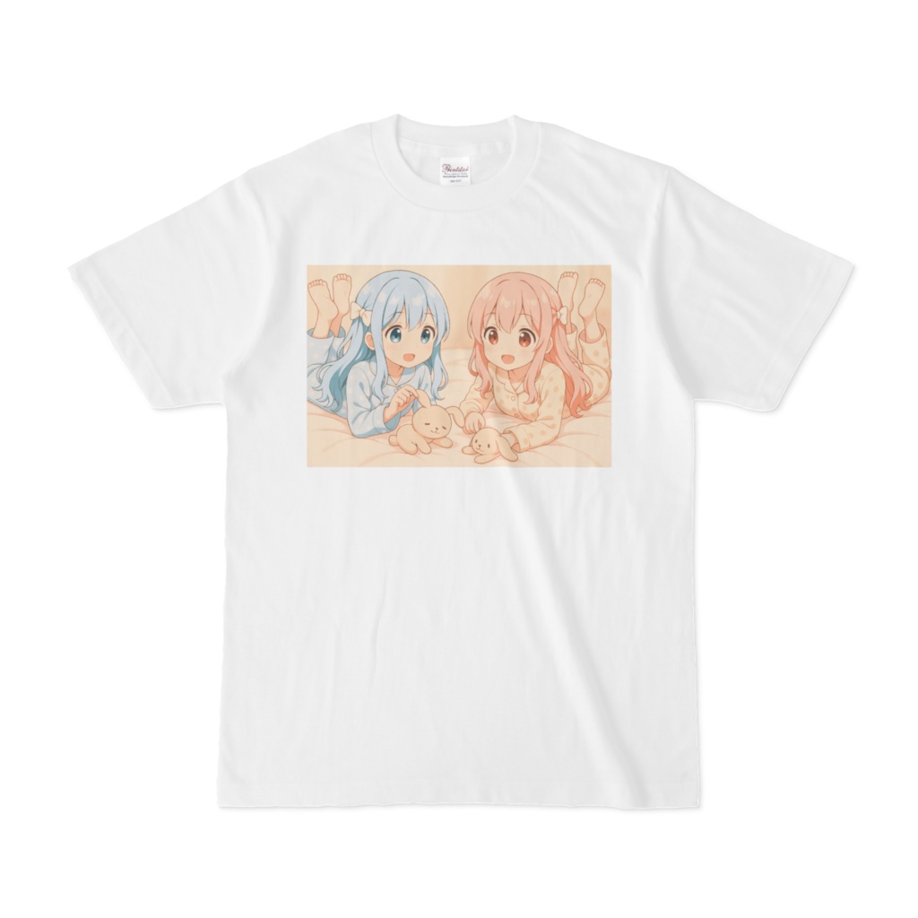 空音スイ&桃咲メロ 寝そべりTシャツ