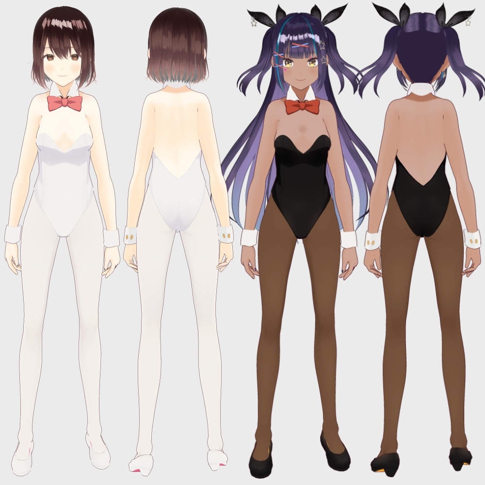 白&黒バニー衣装 (ジャケット付)【VRoid衣装】