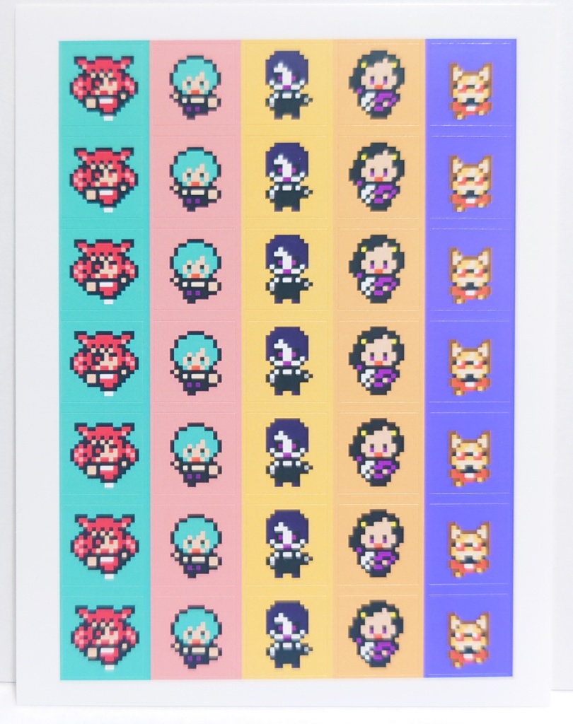 【C103】ドット絵シールセット+ポストカード(サントラDLコード付き)