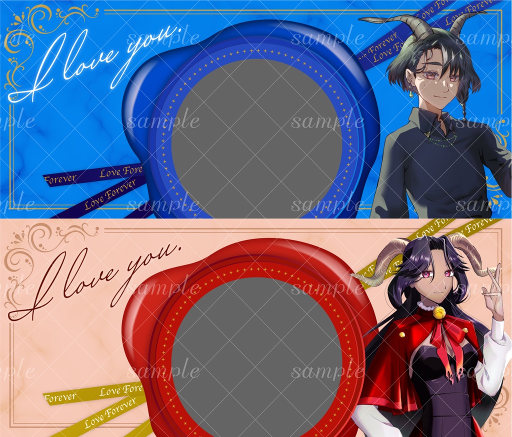 【無料配布】シーリングスタンプ風アイコンリング&IRIAMヘッダー