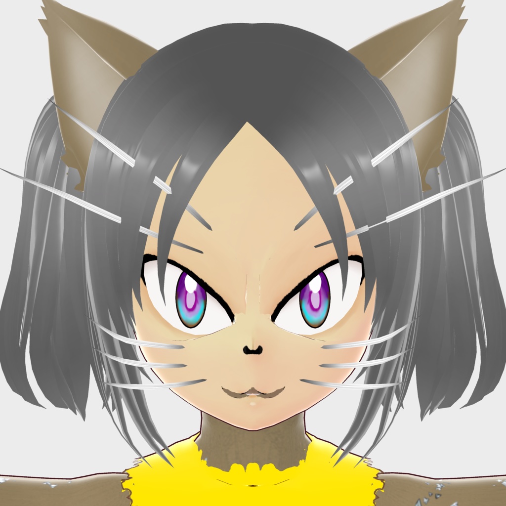 【VRoid】ねこのひげ(まゆげ付き)