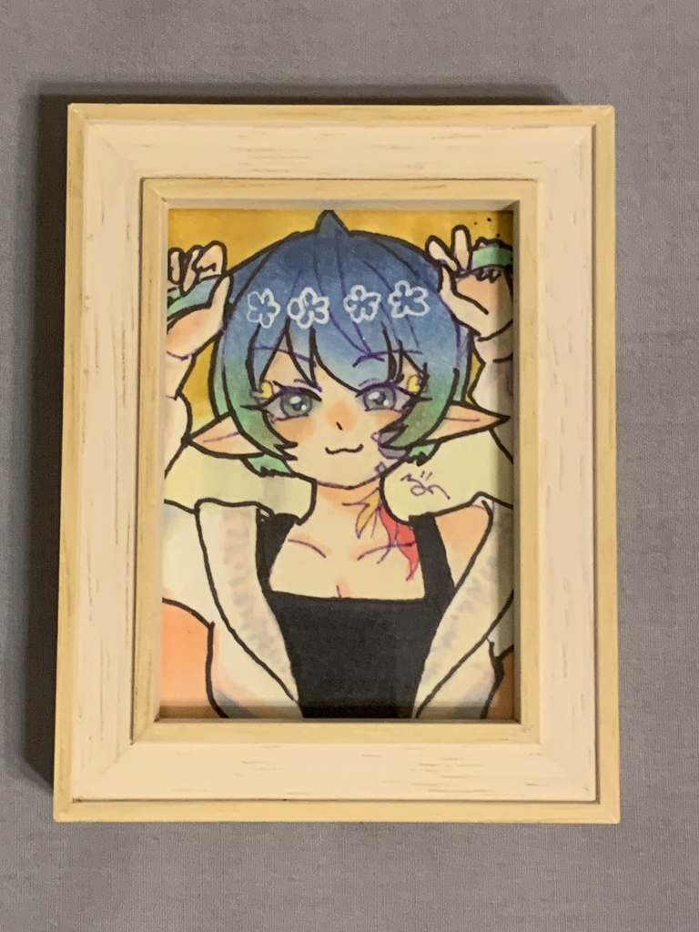 【額装原画】ショート青石るり