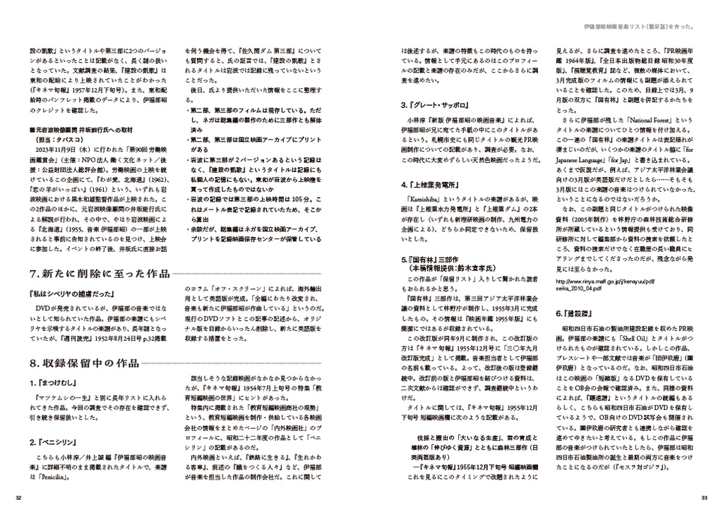 伊福部昭ファンマガジン『伊福部ファン』第5号