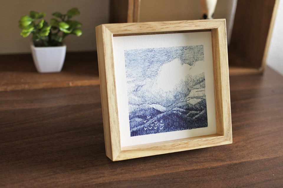 《空と山の絵》no.1【原画】