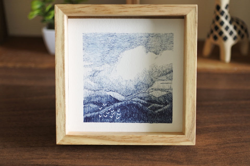 《空と山の絵》no.1【原画】