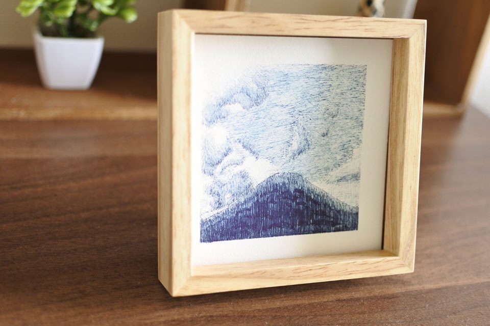 《空と山の絵》no.5【原画】ミニ額