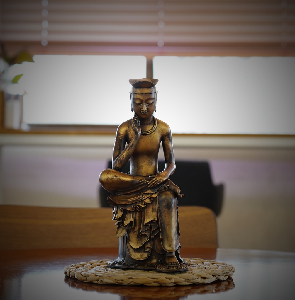【新作登場得価】友人委託販売 銅製 文殊菩薩像 仏教古美術 仏像