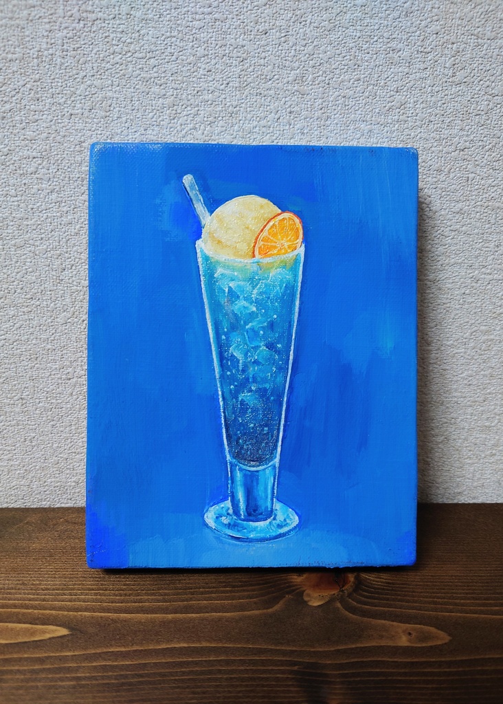 青のクリームソーダ 原画 ゆうやみの森 Booth