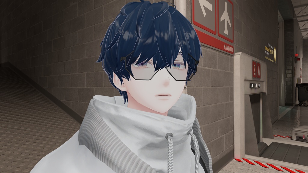 【VRChat想定】シンプル眼鏡★OctagonalSpectacles