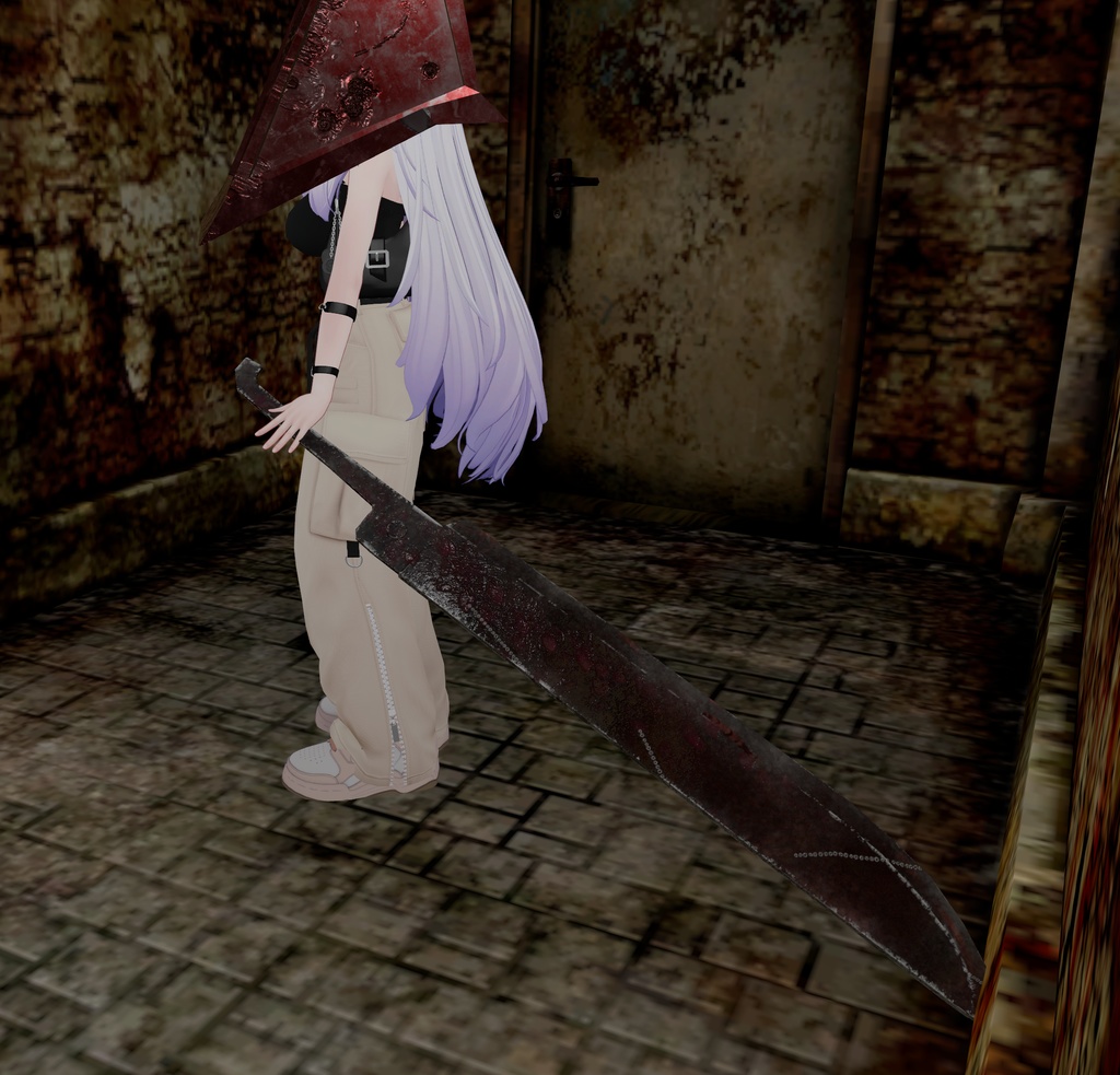 【FREE/無料】【VRChat想定】血塗られた工事用パイロン🎃