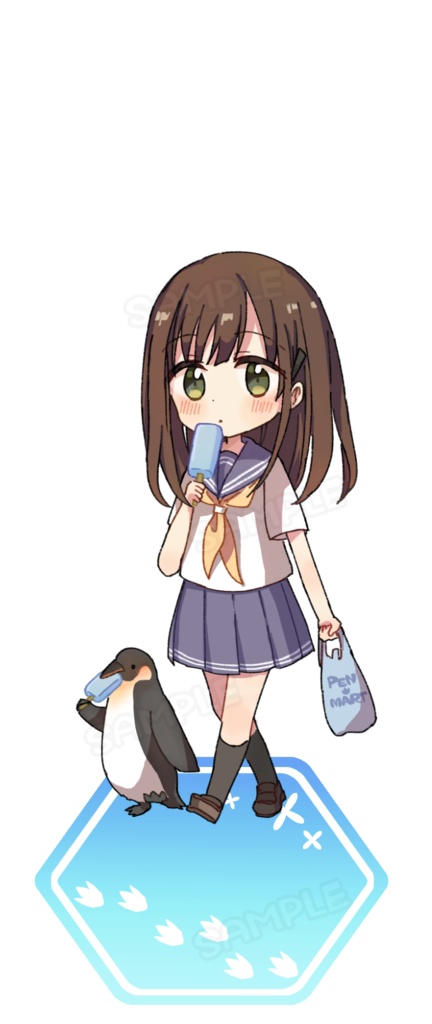 ペンギンとアイス（アクリルスタンド・アクリルキーホルダー)