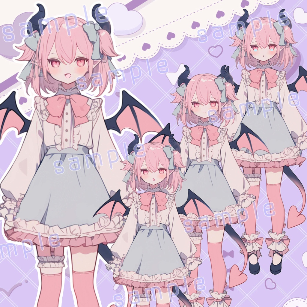 差分有り!ドラゴン族のくすみ系女の子立ち絵!お得セットପ૮๑ᵔ ᵕ ᵔ๑ აଓ