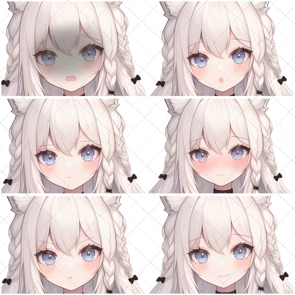 【1点限定販売】白いもふもふキツネちゃん立ち絵!表情差分付き!