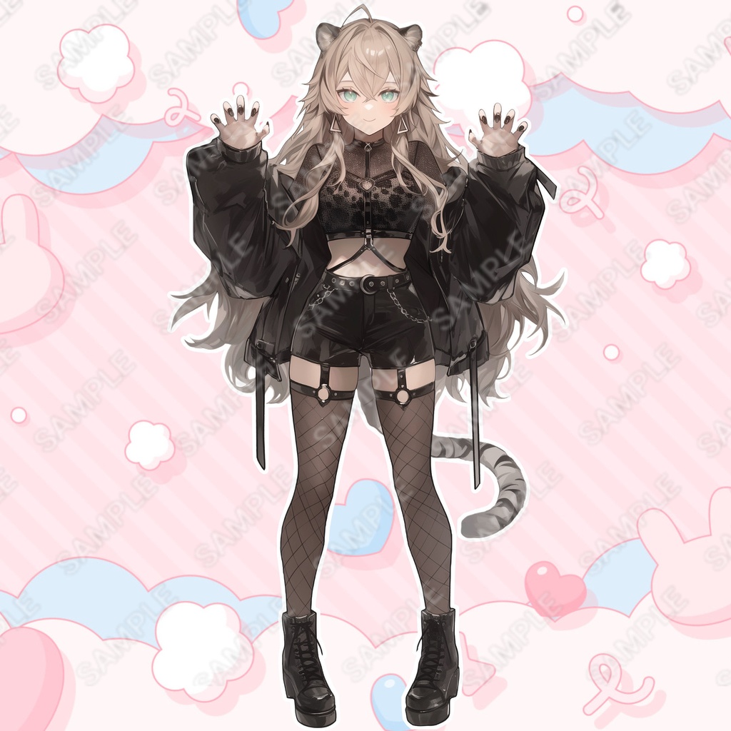 【1点限定販売】ガオーポーズのトラの女の子!表情差分付き!🐅